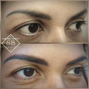 Combination brow over previous eyebrow SPMU example