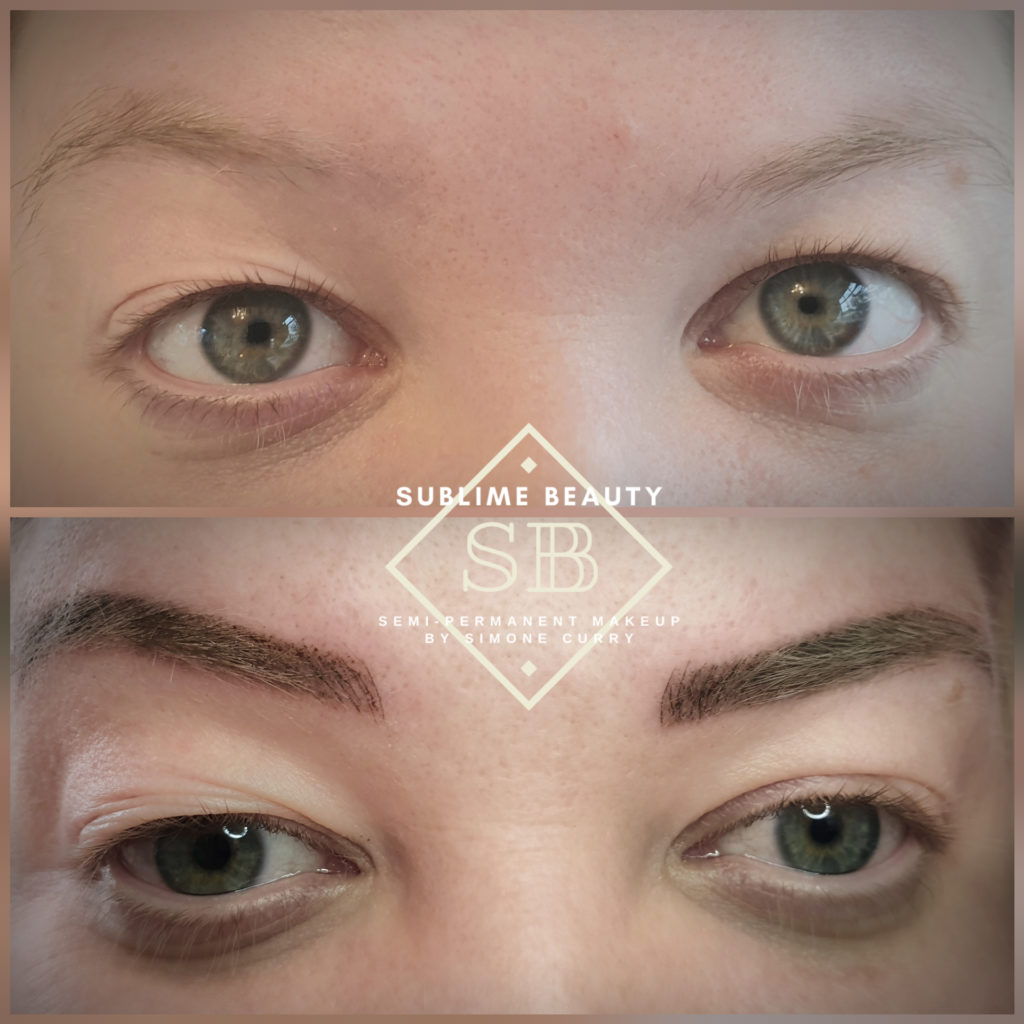 Semi permanent makeup combination eyebrow treatment example