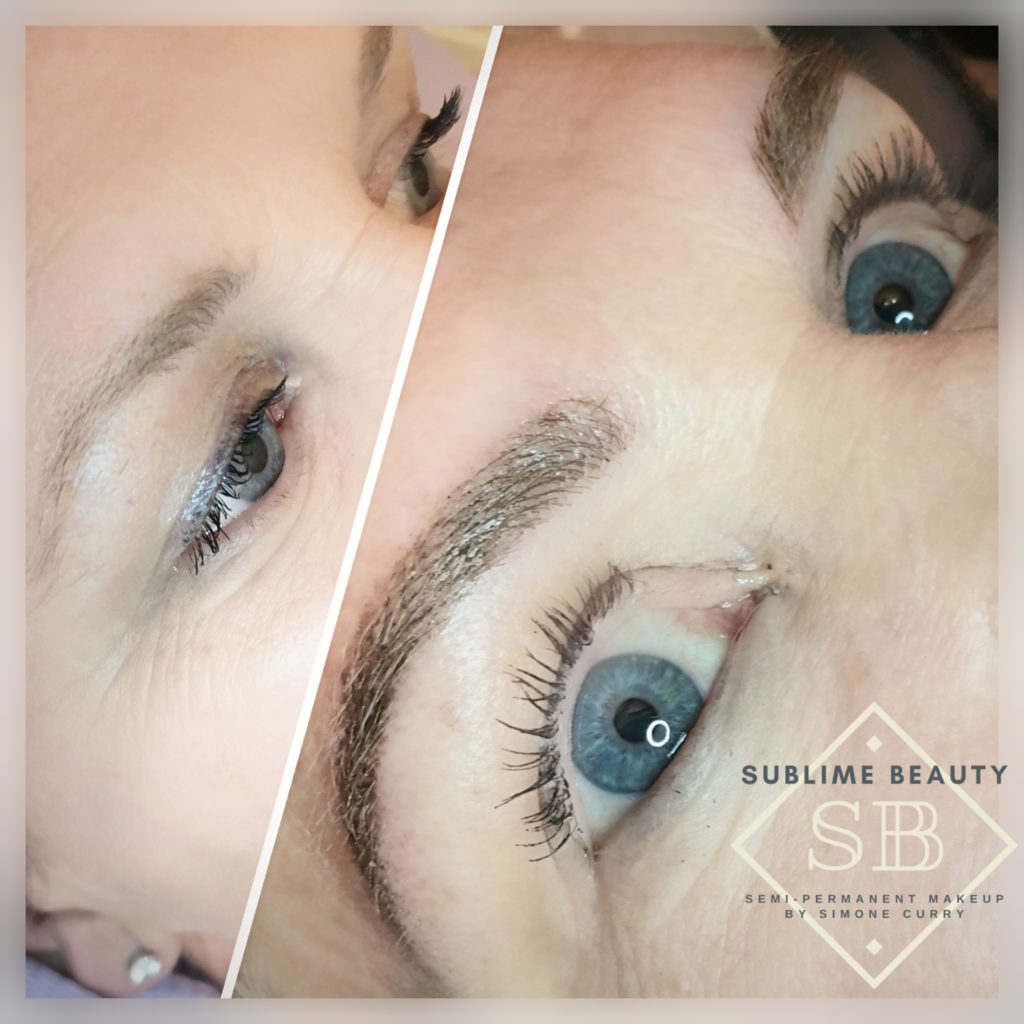 Semi permanent makeup combination eyebrow treatment example