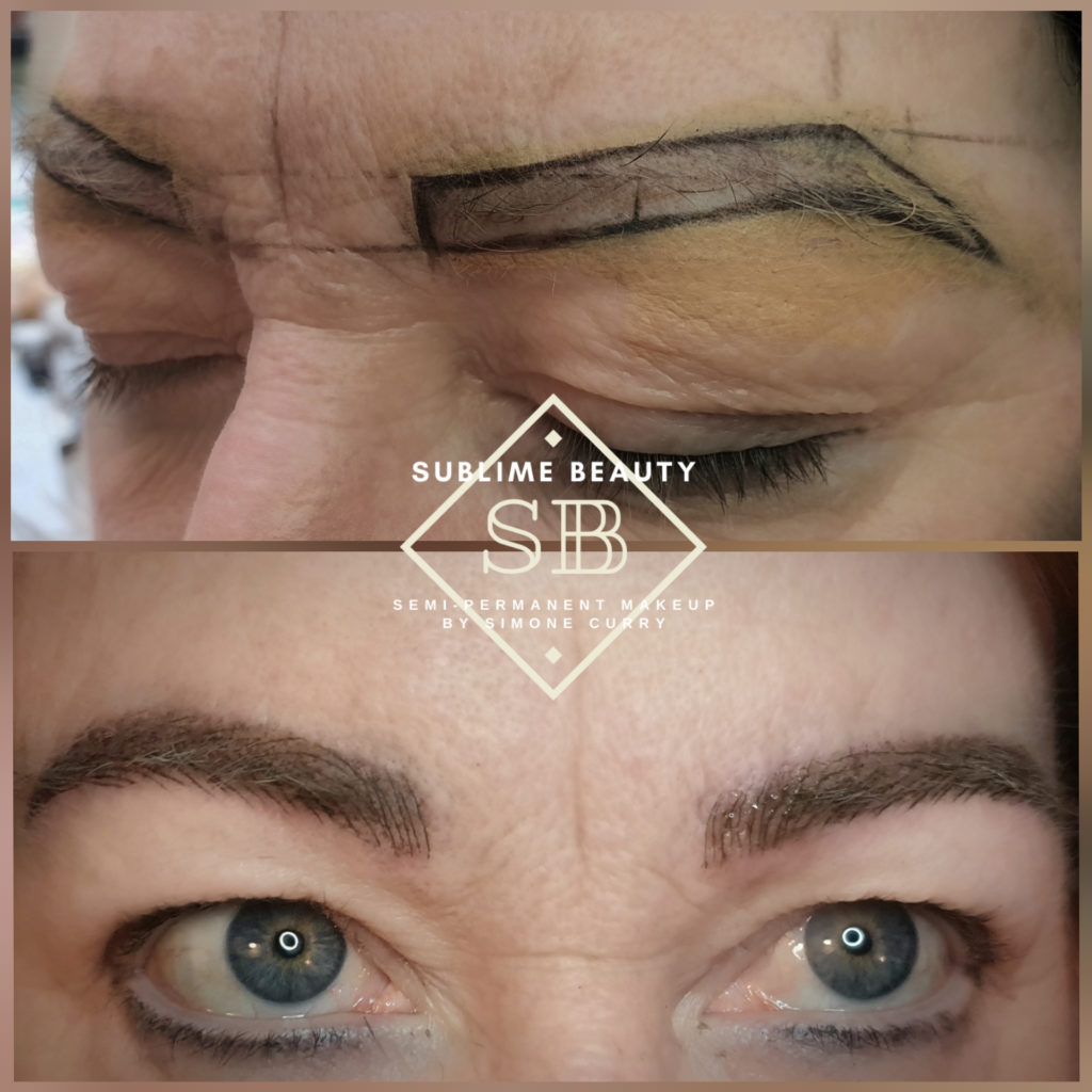 Combination brow SPMU treatment before and after