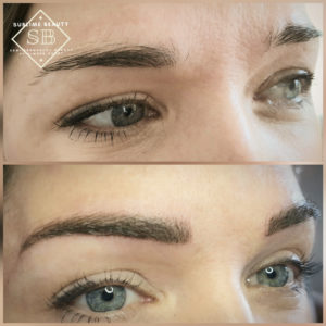 Semi permanent makeup combination eyebrow treatment example